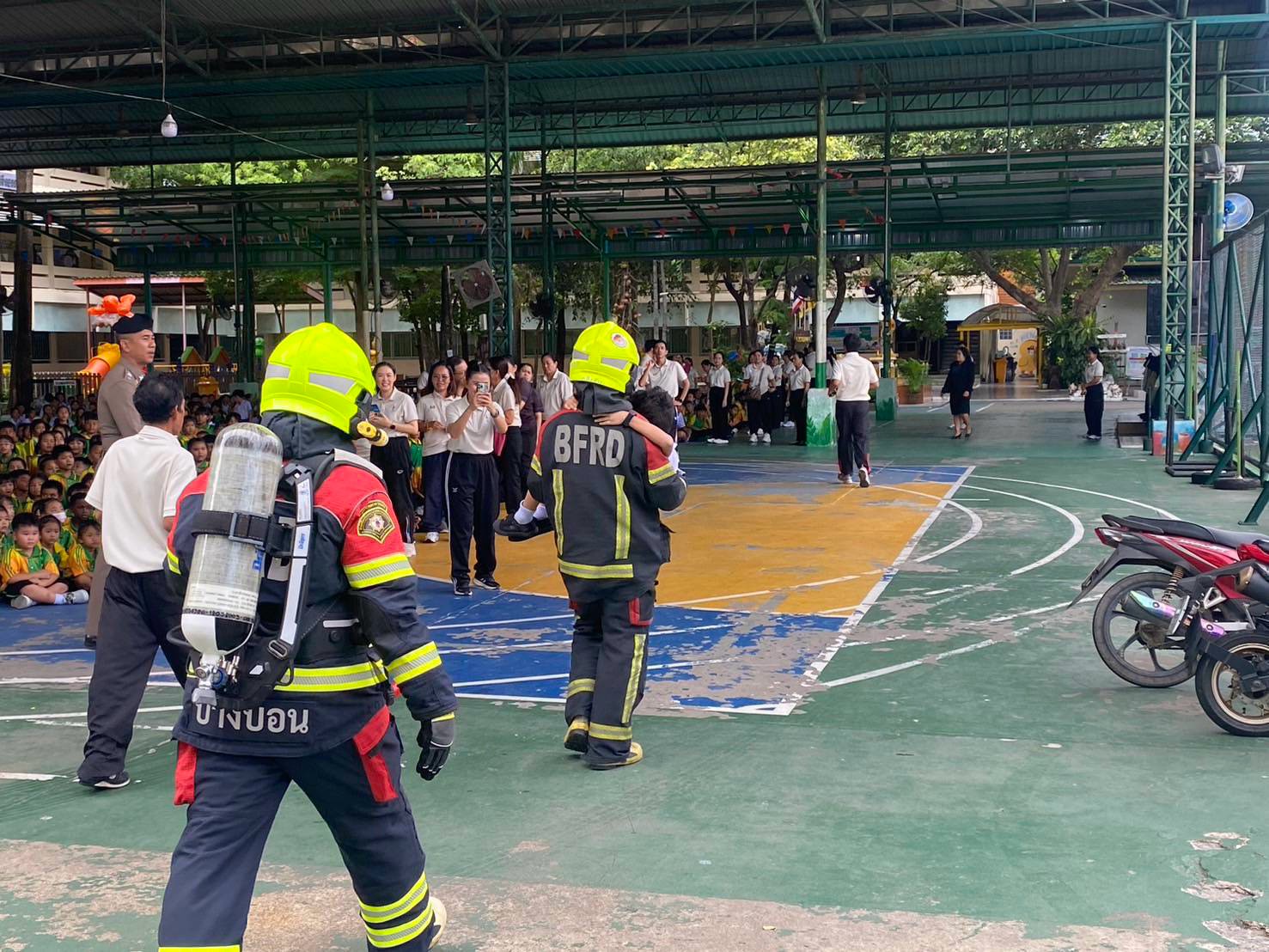 กิจกรรมซักซ้อมแผนเผชิญเหตุ โรงเรียนวัดบางบอน